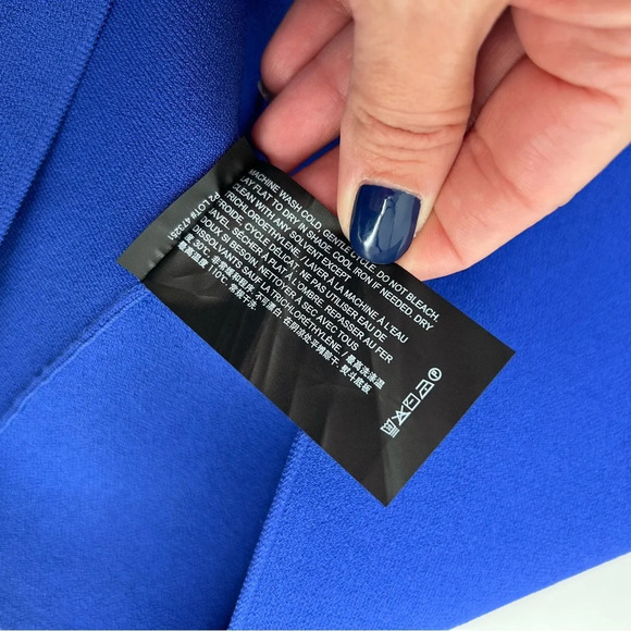 NWT Theory Square Neck Mini Dress Stretch Blue $395 - Picture 8 of 9